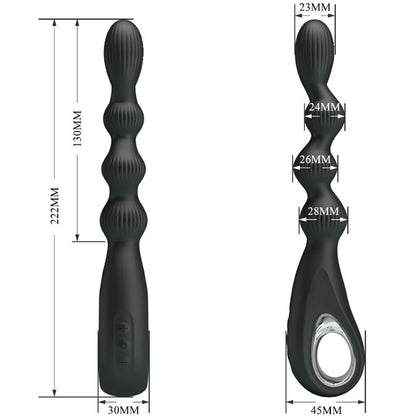 PRETTY LOVE - VIBRATEUR ANAL FEDERER 12 VIBRATIONS NOIR PRETTY LOVE