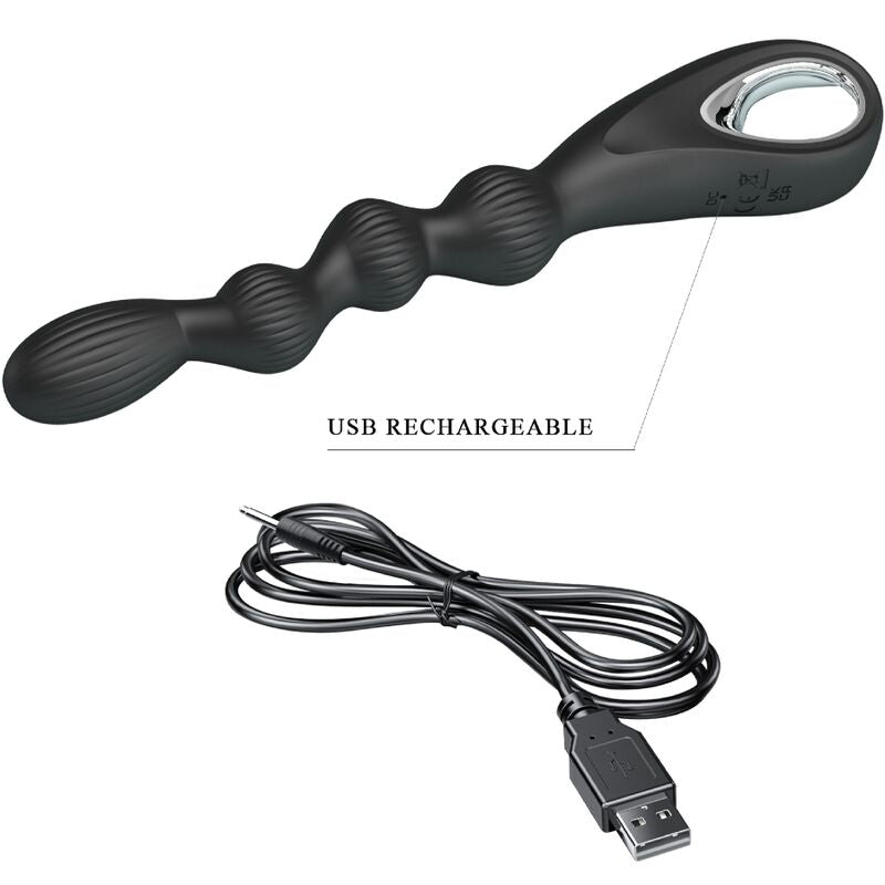 PRETTY LOVE - VIBRATEUR ANAL FEDERER 12 VIBRATIONS NOIR PRETTY LOVE