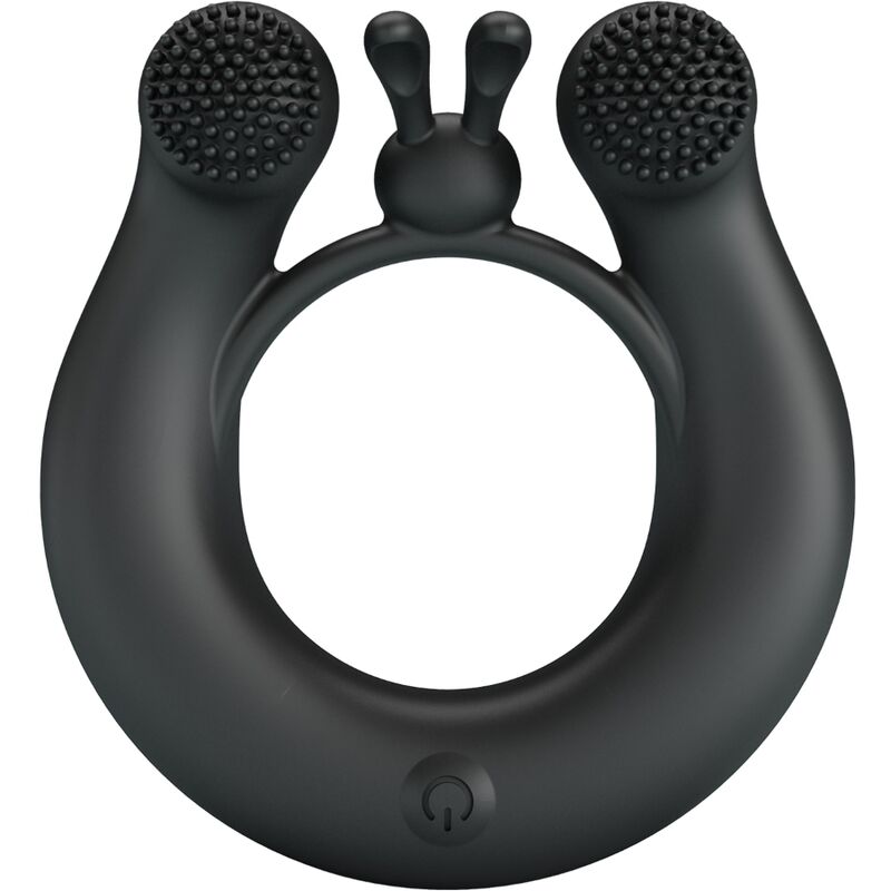 PRETTY LOVE - ANNEAU VIBRANT DAHLIA + STIMULATEUR DE CLITORIS 12 VIBRATIONS NOIR PRETTY LOVE