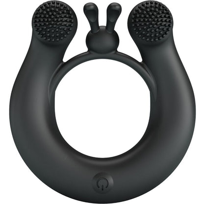 PRETTY LOVE - ANNEAU VIBRANT DAHLIA + STIMULATEUR DE CLITORIS 12 VIBRATIONS NOIR PRETTY LOVE