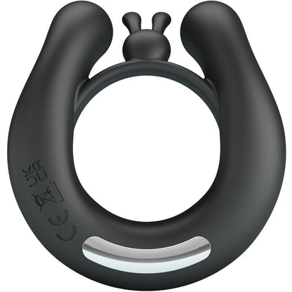 PRETTY LOVE - ANNEAU VIBRANT DAHLIA + STIMULATEUR DE CLITORIS 12 VIBRATIONS NOIR PRETTY LOVE