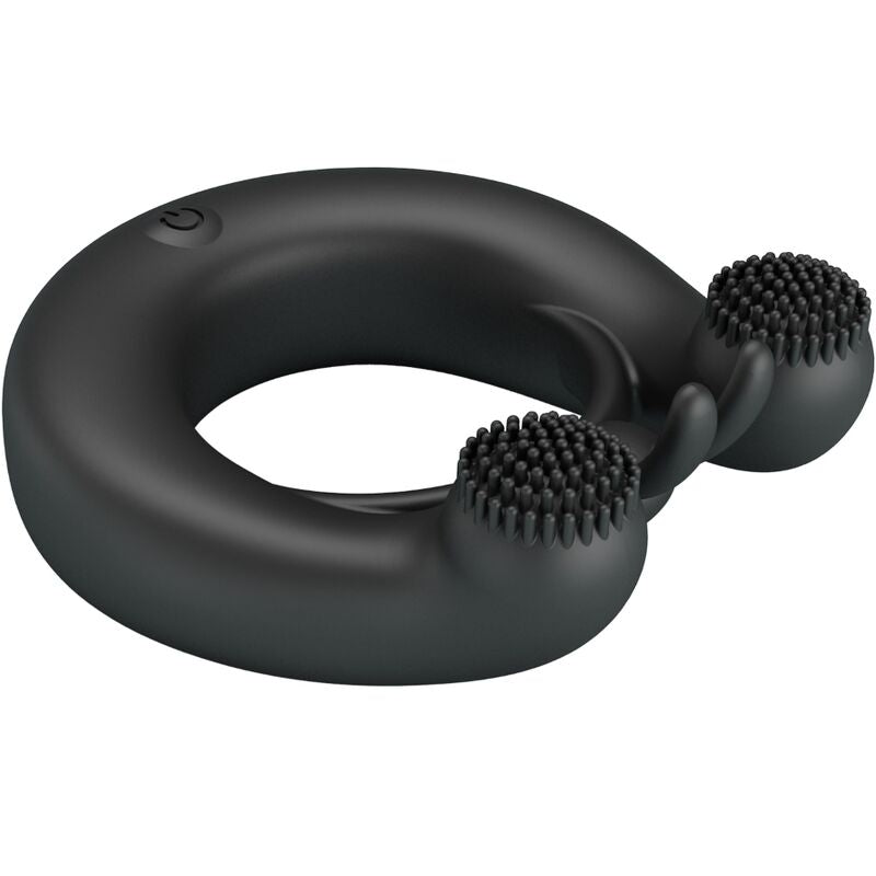 PRETTY LOVE - ANNEAU VIBRANT DAHLIA + STIMULATEUR DE CLITORIS 12 VIBRATIONS NOIR PRETTY LOVE