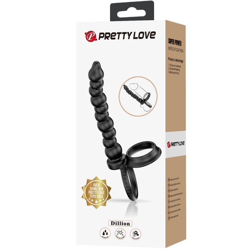 PRETTY LOVE - ANNEAU PÉNÉTRANT À DOUBLE PÉNÉTRATION DILLION NOIR PRETTY LOVE