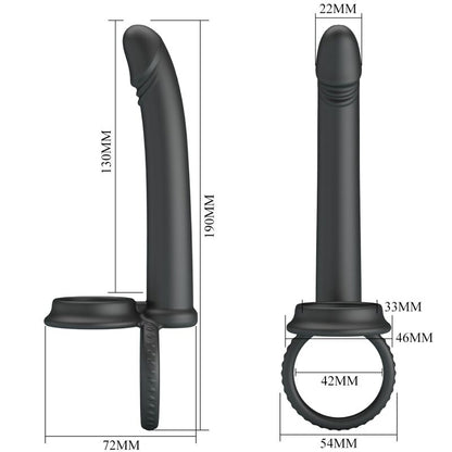 PRETTY LOVE - DILLION DOUBLE PÉNÉTRATION DOUBLE ANNEAU PÉNAL NOIR PRETTY LOVE PARTY UP