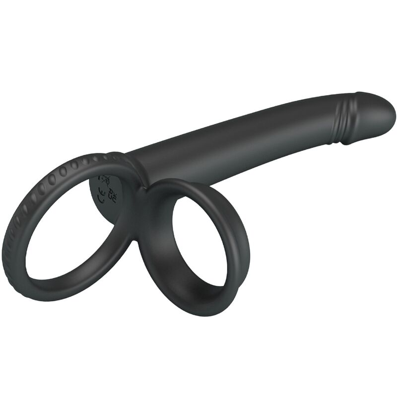 PRETTY LOVE - DILLION DOUBLE PÉNÉTRATION DOUBLE ANNEAU PÉNAL NOIR PRETTY LOVE PARTY UP