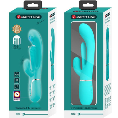 PRETTY LOVE - SHANIA TRIPLE RABBIT VIBRATEUR MULTIFONCTION 3 EN 1 BLEU PRETTY LOVE PARTY UP