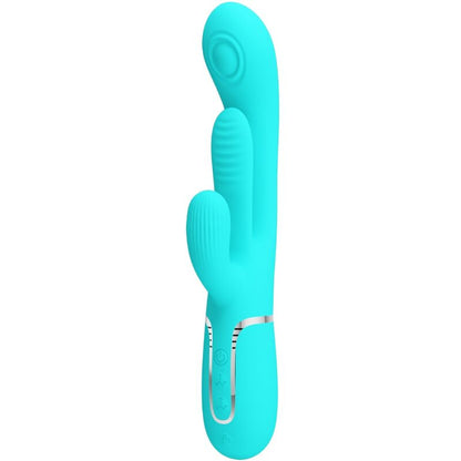 PRETTY LOVE - SHANIA TRIPLE RABBIT VIBRATEUR MULTIFONCTION 3 EN 1 BLEU PRETTY LOVE PARTY UP