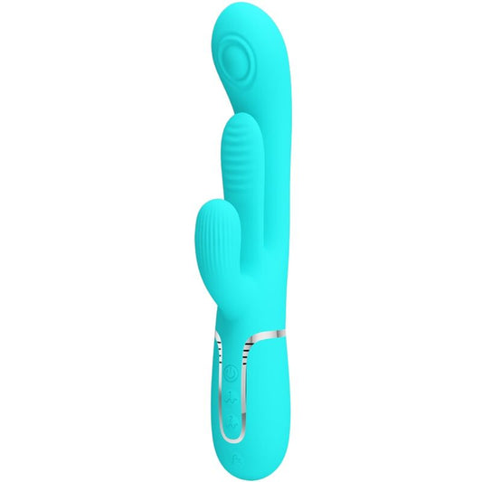 PRETTY LOVE - SHANIA TRIPLE RABBIT VIBRATEUR MULTIFONCTION 3 EN 1 BLEU PRETTY LOVE PARTY UP