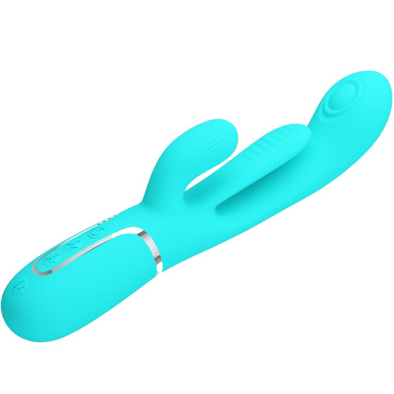 PRETTY LOVE - SHANIA TRIPLE RABBIT VIBRATEUR MULTIFONCTION 3 EN 1 BLEU PRETTY LOVE PARTY UP