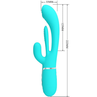 PRETTY LOVE - SHANIA TRIPLE RABBIT VIBRATEUR MULTIFONCTION 3 EN 1 BLEU PRETTY LOVE PARTY UP
