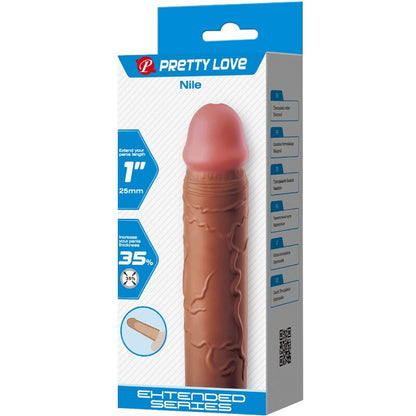 PRETTY LOVE - MANCHON DE PÉNIS NILE AVEC EXTENSION DE 2,5 CM MULÂTRE PRETTY LOVE