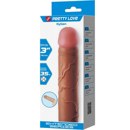 PRETTY LOVE - KYLIAN MANCHON PÉNIS AVEC EXTENSION 7,6 CM MULÂTRE PRETTY LOVE