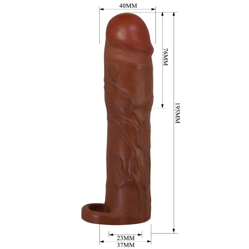 PRETTY LOVE - MANCHON DE PÉNIS GERD AVEC EXTENSION DE 7,6 CM MULÂTRE PRETTY LOVE