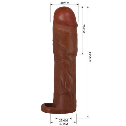 PRETTY LOVE - MANCHON DE PÉNIS GERD AVEC EXTENSION DE 7,6 CM MULÂTRE PRETTY LOVE
