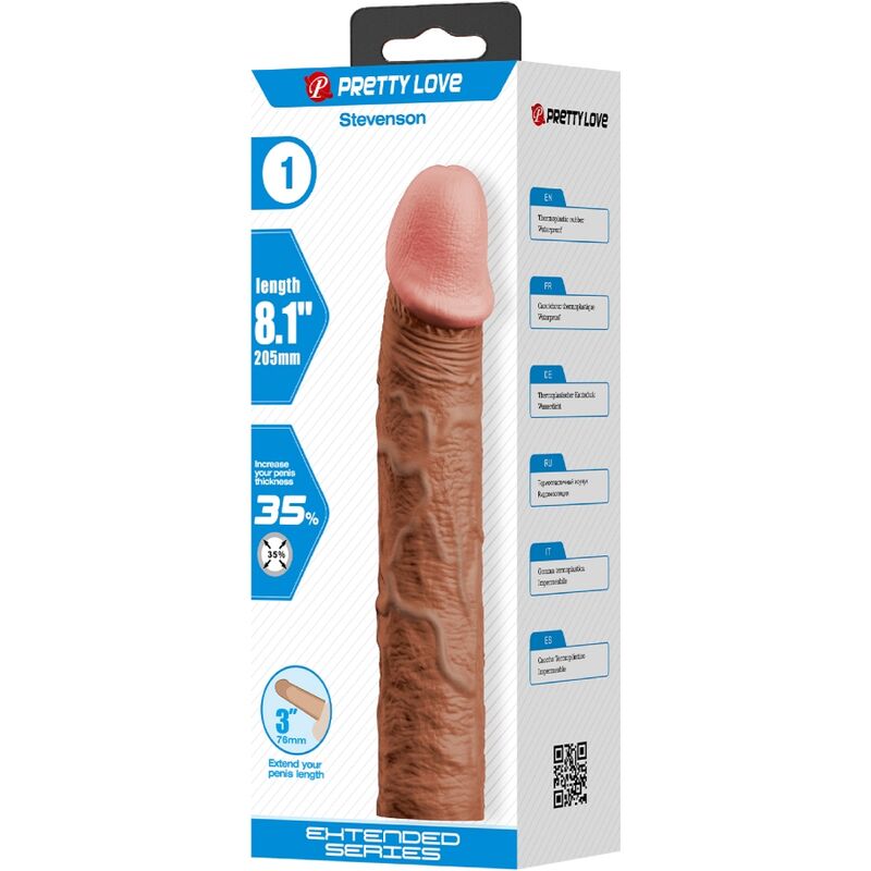 PRETTY LOVE - STEVENSON MANCHON DE PÉNIS AVEC EXTENSION DE 7,6 CM MULÂTRE PRETTY LOVE