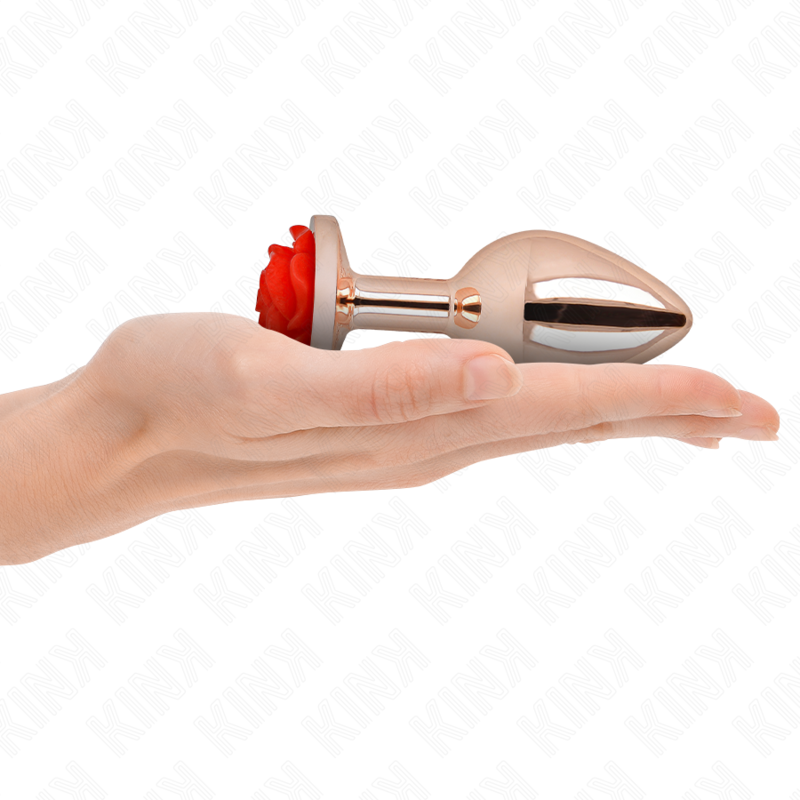 KINK - PLUG ANAL OR ROSE AVEC ROSE ROUGE L KINK PLEASURE PLUGS