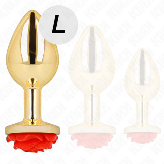 KINK - PLUG ANAL OR ROSE ROUGE TAILLE L KINK PLEASURE PLUGS