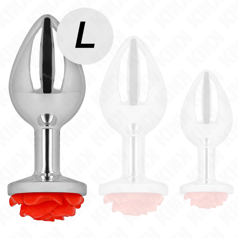 KINK - PLUG ANAL ROSE ROUGE TAILLE L KINK PLEASURE PLUGS