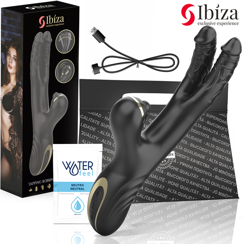 IBIZA - DOUBLE VIBRATEUR TWO DRAGONS NOIR IBIZA TECHNOLOGY