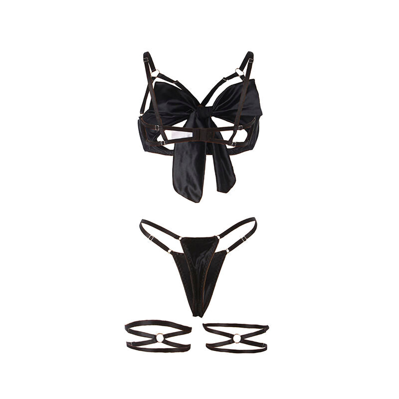 SUBBLIME - 955199 ENSEMBLE SOUTIEN-GORGE AVEC NŒUD NOIR RÉGLABLE S/M SUBBLIME SETS