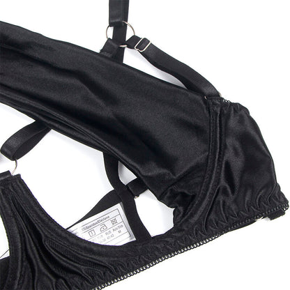 SUBBLIME - 955199 ENSEMBLE SOUTIEN-GORGE AVEC NŒUD NOIR RÉGLABLE S/M SUBBLIME SETS