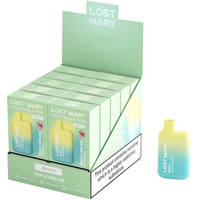LOST MARY - BM600 VAPER NICOTINE 2% JETABLE TRIPLE MELON LOST MARY
