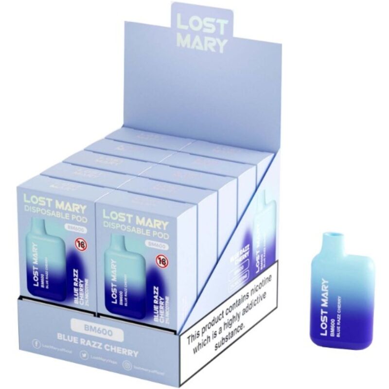 LOST MARY - BM600 VAPER NICOTINE 2% JETABLE BLUE RAZZ CHERRY LOST MARY