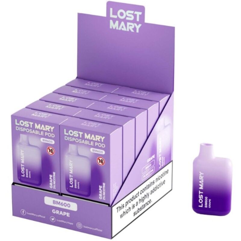 LOST MARY - BM600 VAPER NICOTINE 2% JETABLE RAISIN LOST MARY