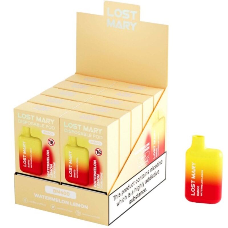 LOST MARY - BM600 VAPER NICOTINE 2% JETABLE PASTÈQUE CITRON LOST MARY