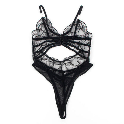 SUBBLIME - 955229 BODY TRANSPARENT AVEC DENTELLE CREUSE NOIR L/XL SUBBLIME BODIES