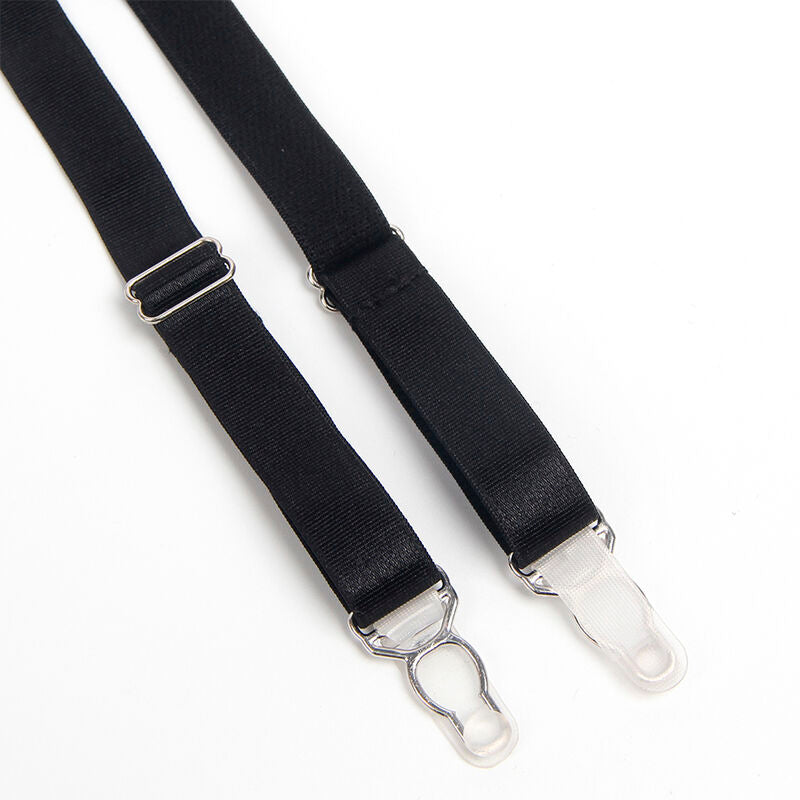 SUBBLIME - 955236 ENSEMBLE SOUTIEN-GORGE BONDAGE NOIR AVEC JARRETELLE S/M SUBBLIME SETS