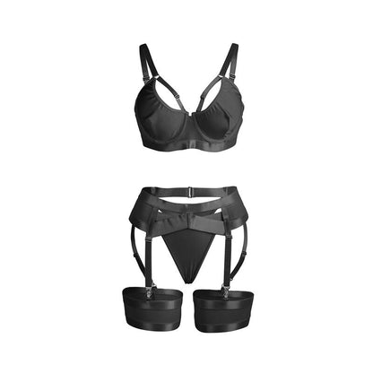 SUBBLIME - 955243 ENSEMBLE SOUTIEN-GORGE BONDAGE NOIR AVEC JARRETELLE L/XL SUBBLIME SETS