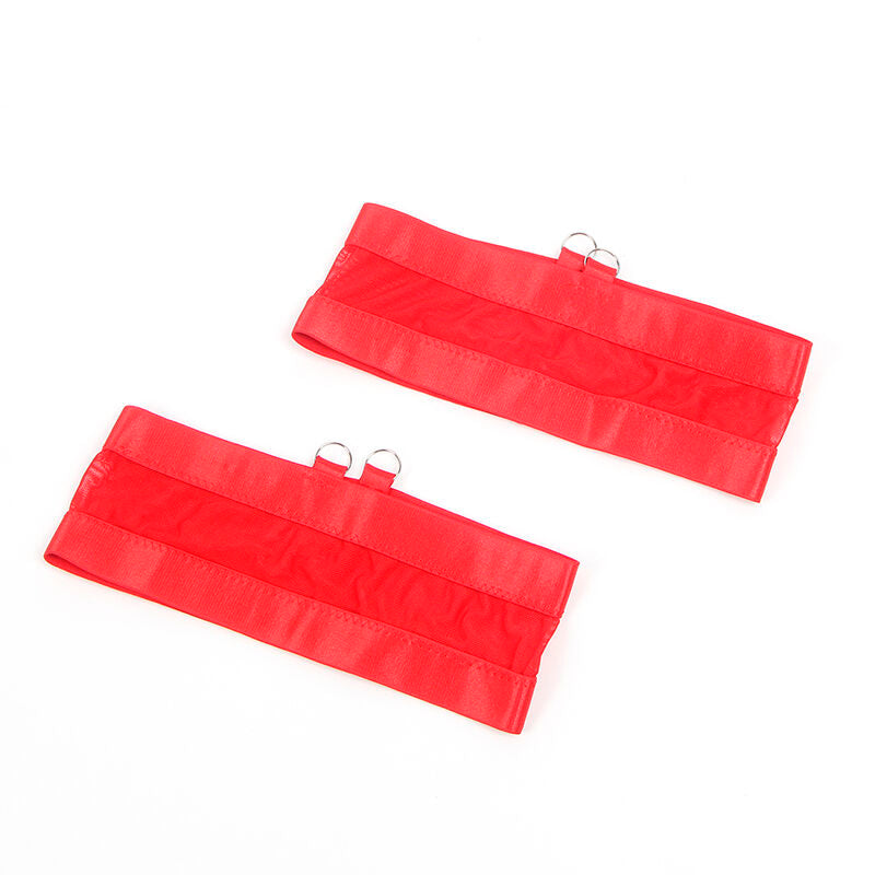SUBBLIME - 955250 ENSEMBLE SOUTIEN-GORGE BONDAGE ROUGE AVEC JARRETELLES S/M SUBBLIME SETS