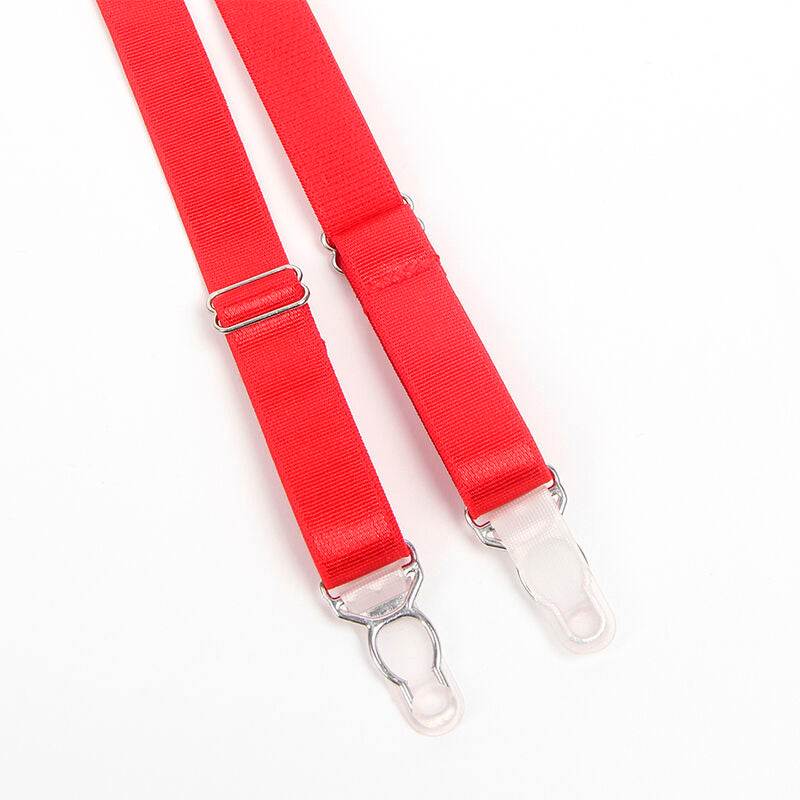 SUBBLIME - 955250 ENSEMBLE SOUTIEN-GORGE BONDAGE ROUGE AVEC JARRETELLES S/M SUBBLIME SETS