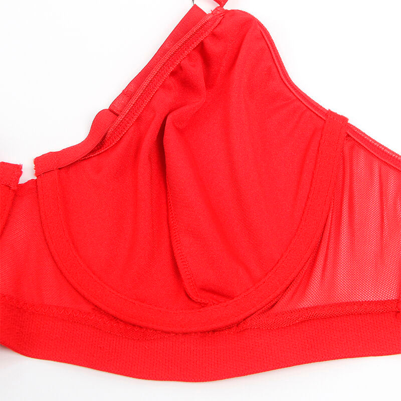 SUBBLIME - 955250 ENSEMBLE SOUTIEN-GORGE BONDAGE ROUGE AVEC JARRETELLES S/M SUBBLIME SETS