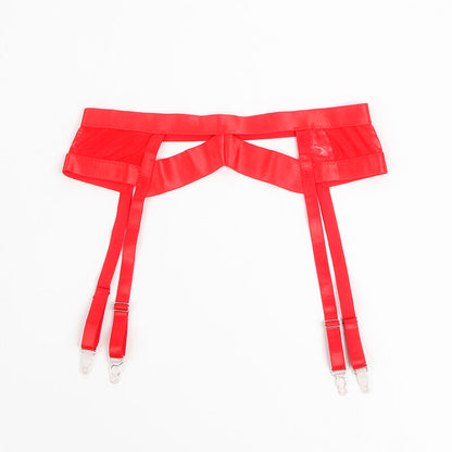 SUBBLIME - 955250 ENSEMBLE SOUTIEN-GORGE BONDAGE ROUGE AVEC JARRETELLES S/M SUBBLIME SETS