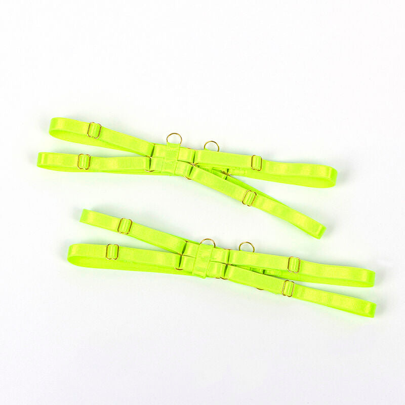 SUBBLIME - 955281 ENSEMBLE SOUTIEN-GORGE AVEC COLLIER ET DÉTAILS DE JAMBES VERT FLUORESCENT L/XL SUBBLIME SETS
