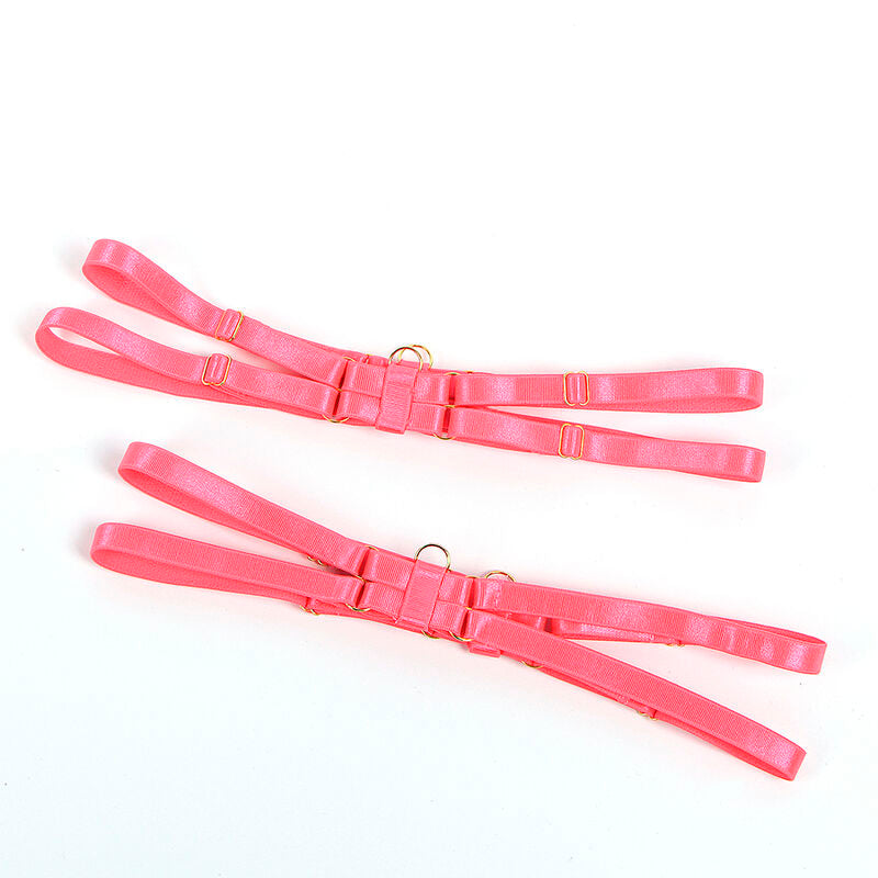 SUBBLIME - 955304 ENSEMBLE SOUTIEN-GORGE AVEC COLLIER ET DÉTAILS DE JAMBES ROSE FLUORESCENT L/XL SUBBLIME SETS
