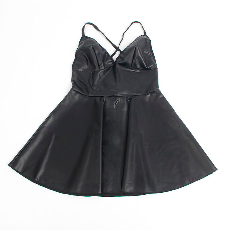 SUBBLIME - 955373 ROBE À BRETELLES EN CUIR NOIR S/M SUBBLIME DRESSES