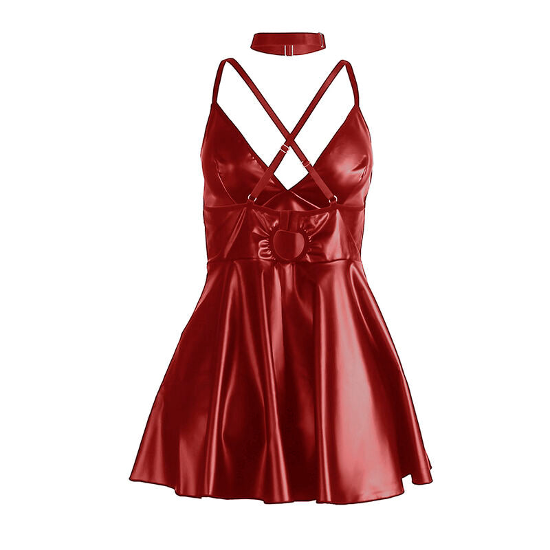 SUBBLIME - 955397 ROBE À BRETELLES EN CUIR BORDEAUX S/M SUBBLIME DRESSES