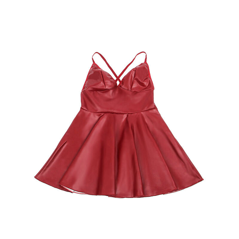 SUBBLIME - 955397 ROBE À BRETELLES EN CUIR BORDEAUX S/M SUBBLIME DRESSES