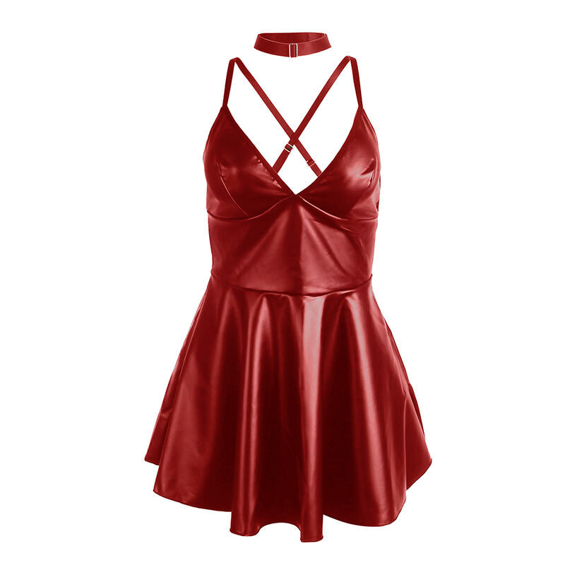 SUBBLIME - 955397 ROBE À BRETELLES EN CUIR BORDEAUX S/M SUBBLIME DRESSES