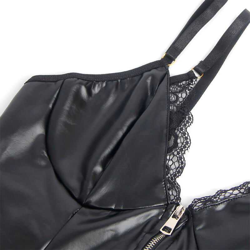 SUBBLIME - 955465 CORPS À FERMETURE ÉCLAIR EN CUIR NOIR L/XL SUBBLIME BODIES