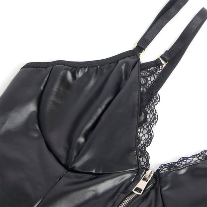 SUBBLIME - 955465 CORPS À FERMETURE ÉCLAIR EN CUIR NOIR L/XL SUBBLIME BODIES