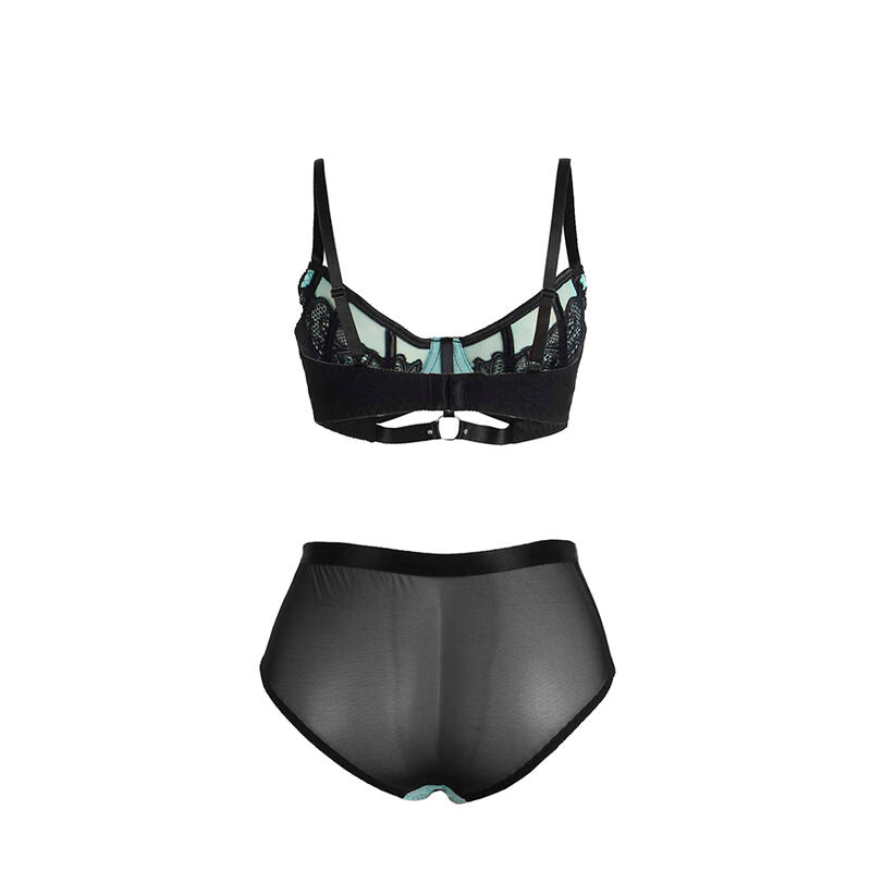 SUBBLIME - 955564 ENSEMBLE SOUTIEN-GORGE À FERMETURE ÉCLAIR EN CUIR VERNI VERT L/XL SUBBLIME SETS