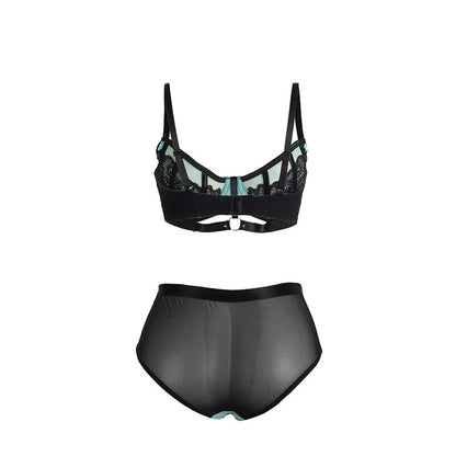 SUBBLIME - 955564 ENSEMBLE SOUTIEN-GORGE À FERMETURE ÉCLAIR EN CUIR VERNI VERT L/XL SUBBLIME SETS