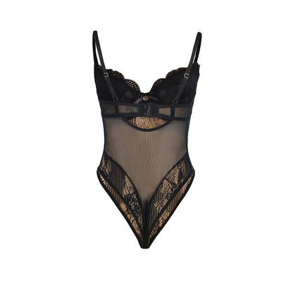 SUBBLIME - 955618 BODY EN DENTELLE AVEC FERMETURE EN BAS NOIR S/M SUBBLIME BODIES