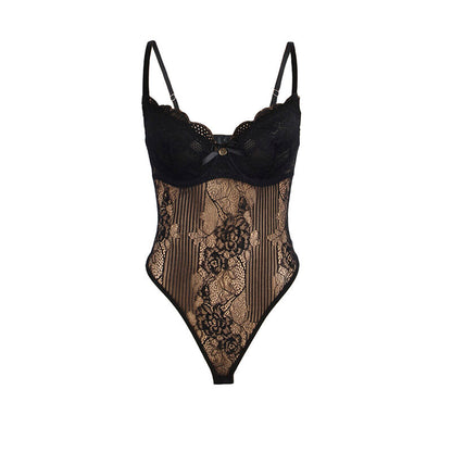 SUBBLIME - 955618 BODY EN DENTELLE AVEC FERMETURE EN BAS NOIR S/M SUBBLIME BODIES