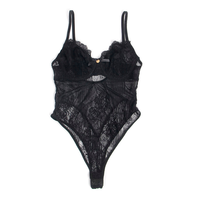 SUBBLIME - 955618 BODY EN DENTELLE AVEC FERMETURE EN BAS NOIR S/M SUBBLIME BODIES