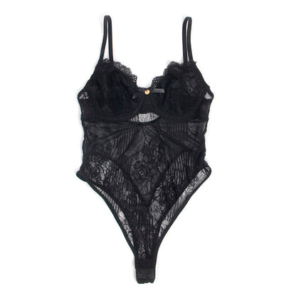 SUBBLIME - 955618 BODY EN DENTELLE AVEC FERMETURE EN BAS NOIR S/M SUBBLIME BODIES
